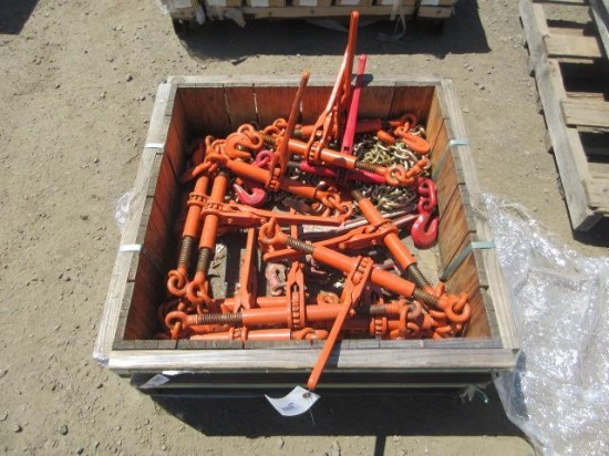 APPROX (14) CHAIN BINDERS & CHAIN