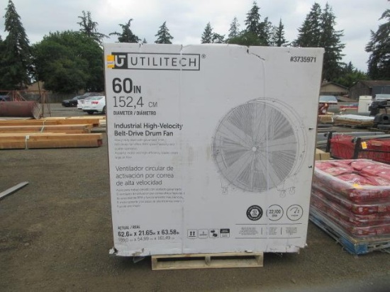 60'' UTILITECH INDUSTRIAL HIGH-VELOCITY BELT-DRIVE DRUM FAN (UNUSED)