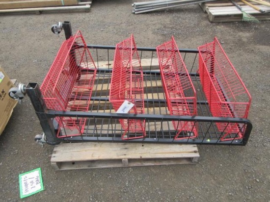 33'' X 11'' X 53'' METAL RACK ON CASTERS