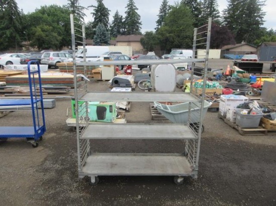58 1/2'' X 21'' X 79'' METAL STORAGE RACK ON CASTERS