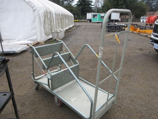 62'' X 24'' MATERIAL CART & 3-STEP STOCKING LADDER