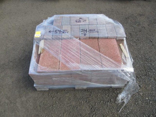 APPROX (34) RED 15 1/2'' X 7 5/8'' PAVERS & ASSORTED BRICKS