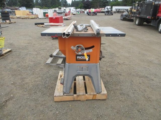 RIDGID R4512 10'' TABLE SAW W/ PRECISION FENCE & BLADE GUARD