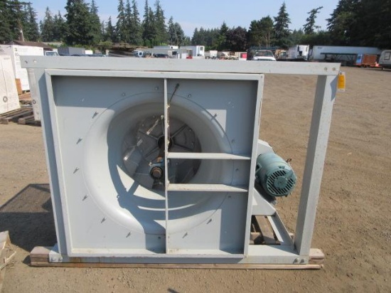GREENHECK INDUSTRIAL CENTRIFUGAL BLOWER FAN, 15HP 230/460V 3-PHASE, 77'' X 48'' X 58 1/2'' OVERALL