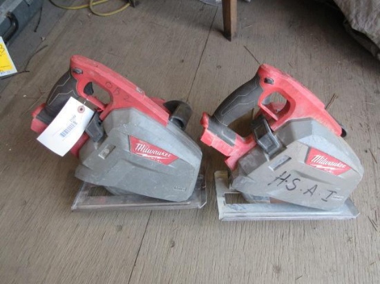 (2) CORDLESS MILWAUKEE FUEL CIRCULAR SAWS