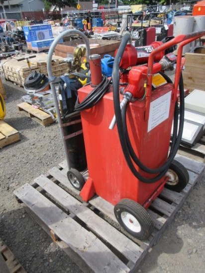 WESTERN GC-30 FUEL TANK WITH FILL-RITE 15 GPM ELECTRIC PUMP W/ HOSE, NOZZLE, & ELECTRONIC METER,