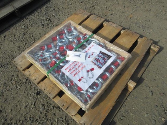 HEAVY DUTY D-RING SHACKLE SET- (10) 4400LB, (10) 10500LB, (10) 14500LB (UNUSED)