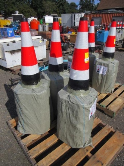 (60) FLUORESCENT SAFETY CONES (UNUSED)