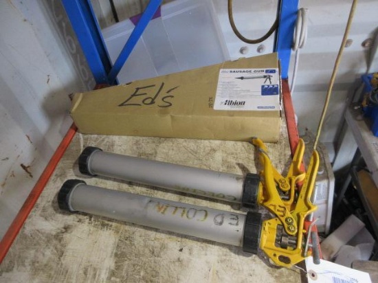 ALBION 20OZ SAUSAGE GUN (UNUSED) & (2) SAUSAGE GUNS