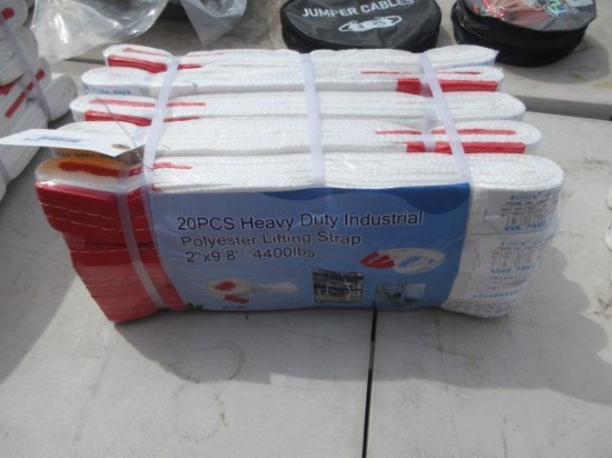 (20) 2'' X 9.8' HEAVY DUTY 4400LB POLYESTER LIFTING STRAPS (UNUSED)