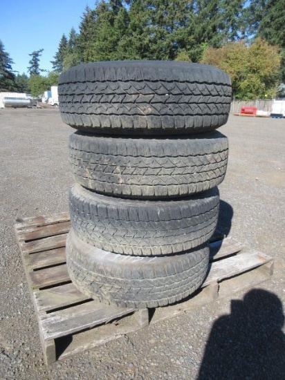 (4) SAILUN TERRAMAX LT235/75R15 TIRES ON 5-LUG WHEELS