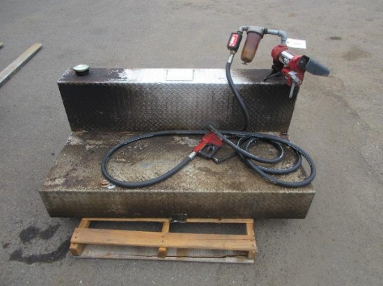 100-GALLON DIESEL SLIP TANK W/ ELECTRIC PUMP, HOSE & NOZZLE *PUMP NOT WORKING*