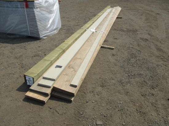 (1) 6'' X 6'' X 24' PRESSURE TREATED BEAM, (5) 11'' X 2'' X 24' BOARDS & (3) PRIMED LUMBER BOARDS
