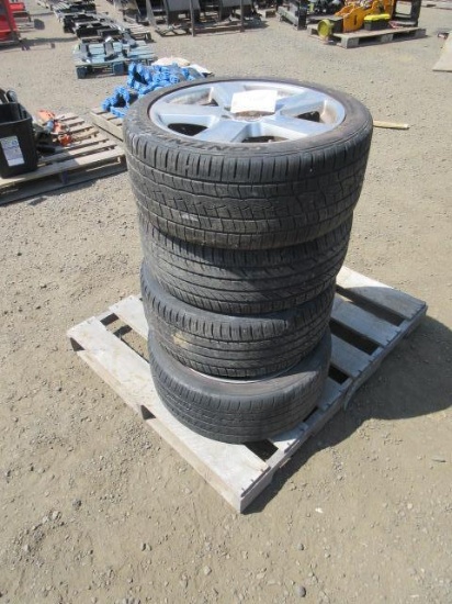 (2) NANKANG, (1) CONTINENTAL, (1) TOYO 245/40R18 TIRES ON AUDI 5-LUG WHEELS