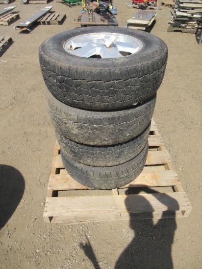 (4) DEAN TIRES BACK COUNTRY A/T 235/70R16 TIRES ON FORD 5-LUG WHEELS