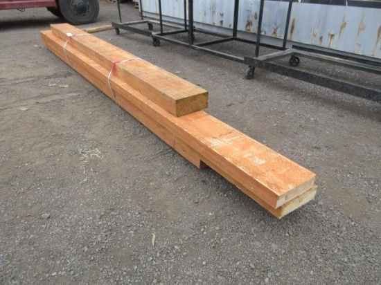 APPROX (7) PRESSURE TREATED LUMBER BEAMS OF ASSORTED LENGTH, LONGEST 223''