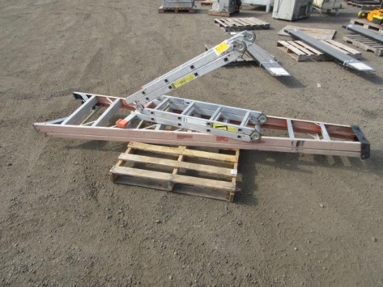 12' FIBERGLASS A-FRAME LADDER & 16' COMBINATION LADDER