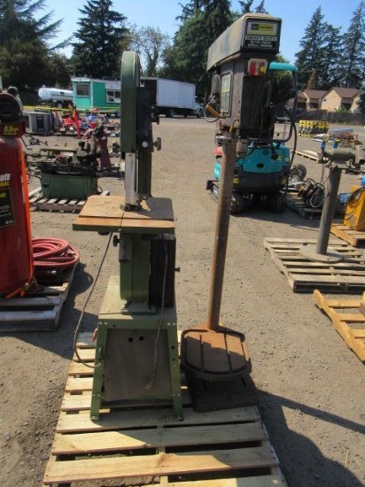 SEARS CRAFTSMAN HEAVY DUTY 15 1/2'' DRILL PRESS, 1/2HP, 115V SINGLE PHASE & CENTRAL MACHINERY 14''