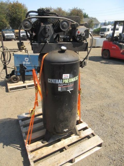 CENTRAL PNEUMATIC 5HP, 60-GALLON, 165 PSI VERTICAL AIR COMPRESSOR, 230V SINGLE PHASE