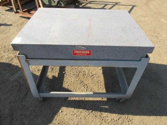 PRECISION GRANITE CO. 48'' X 36'' X 6 1/4'' THICK GRANITE SURFACE PLATE ON CART