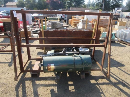 88'' X 51'' X 67'' TALL STEEL RACK & ARCO WAND VACUUM CLEANER *OPERATING CONDITION UNKNOWN*