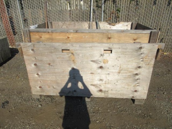 (3) ASSORTED PIPE CARTS & 7' X 4' X 4' WOOD CRATE