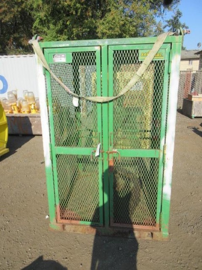 SAF-T-CART 4' X 4' X 77'' TALL CYLINDER CAGE W/ FORK POCKETS