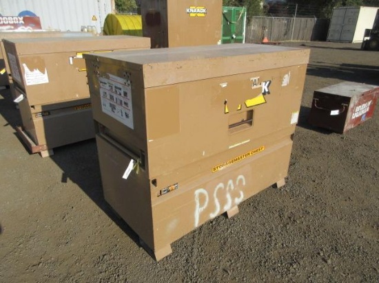 KNAACK 89 STORAGEMASTER CHEST 60'' X 31'' X 50'' TALL JOBSITE STORAGE BOX W/ FORK POCKETS