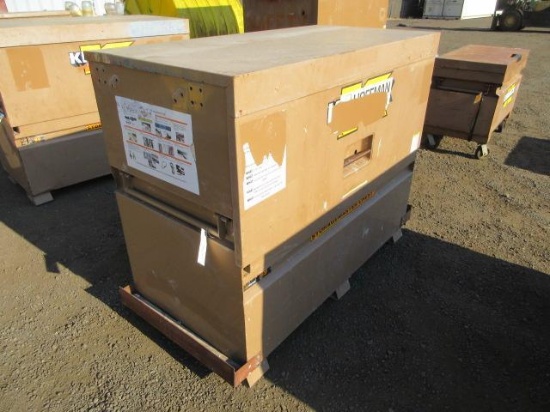 KNAACK 89 STORAGEMASTER CHEST 60'' X 31'' X 50'' TALL JOBSITE STORAGE BOX W/ FORK POCKETS