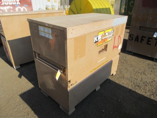KNAACK 89 STORAGEMASTER CHEST 60'' X 31'' X 50'' TALL JOBSITE STORAGE BOX W/ FORK POCKETS