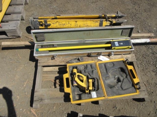 NUMEC FMD-4 MAGNETIC PIN & REBAR LOCATOR, BERGER LT-12478 SURVEY, TRI-STAND & MEASURE STICK