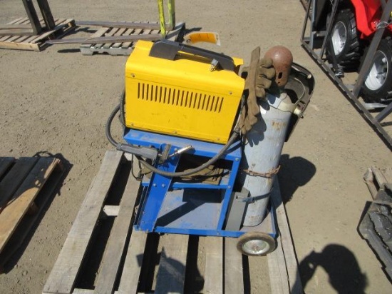 TRIPLE-A 105 TURBO MIG FLUX WELDER ON CART W/ GUN & ARGON BOTTLE