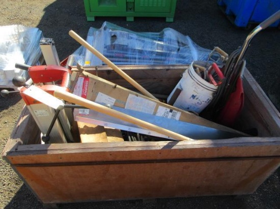 (2) HILTI PORTABLE DRILL STANDS, BALE HOOKS, KROFT 48'' BLADES, RODENT TRAPS & MISCELLANEOUS TOOLS