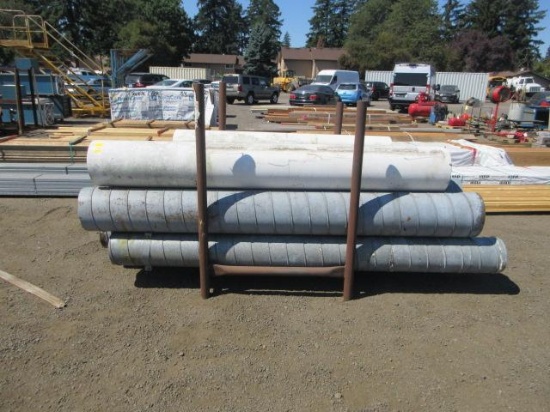 (5) GALVANIZED 11" DIAMETER PIPE 5'-9' LONG, (3) PLASTIC PIPES