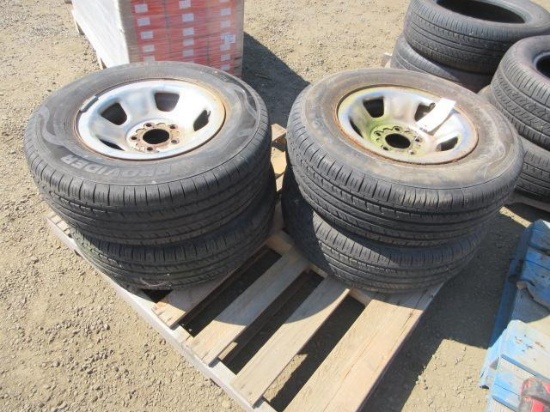 (4) EUTRADA PROVIDER 215/75R15 TIRES ON 5-LUG WHEELS