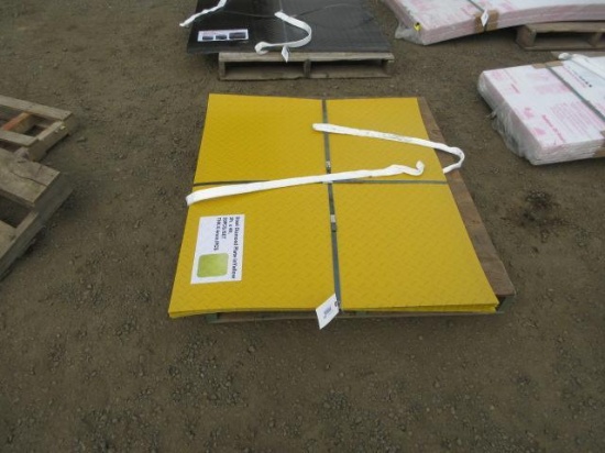 (20) 39 1/2 X 47 1/2 YELLOW STEEL DIAMOND PLATE SHEETS (UNUSED)