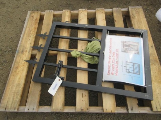 24'' X 33'' SINGLE-LEAF WROUGHT IRON GATE (UNUSED)