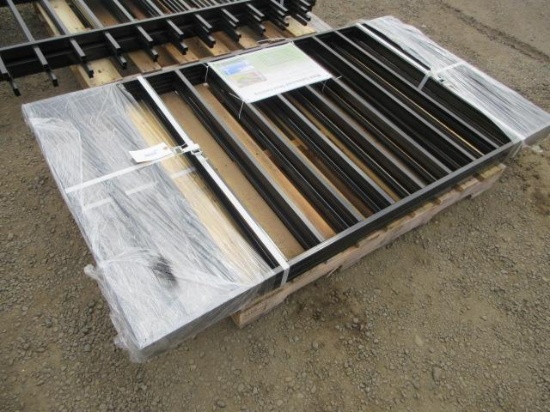 (5) 70'' X 39 1/2'' BLACK STEEL FENCE PANELS (UNUSED)