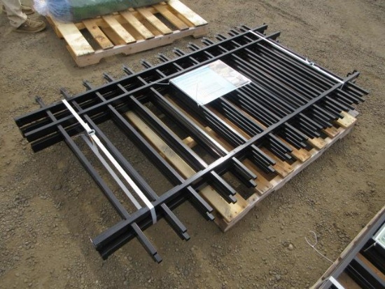 (4) 6.6' X 3.8' BLACK STEEL FENCE PANELS (UNUSED)
