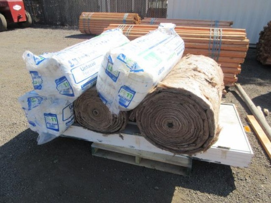 (5) 48'' ROLLS OF FIBERGLASS INSULATION & 82'' X 37 1/2'' DOOR FRAME W/ DOOR