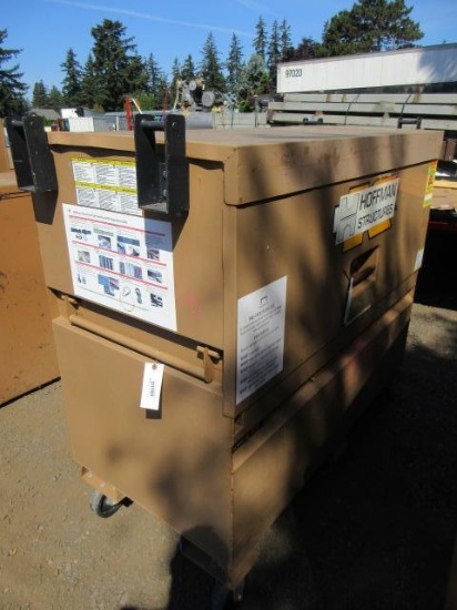 KNAACK JOBMASTER 89 JOBSITE BOX, 60'' X 30'' X 58'' TALL W/ FORK POCKETS ON CASTERS