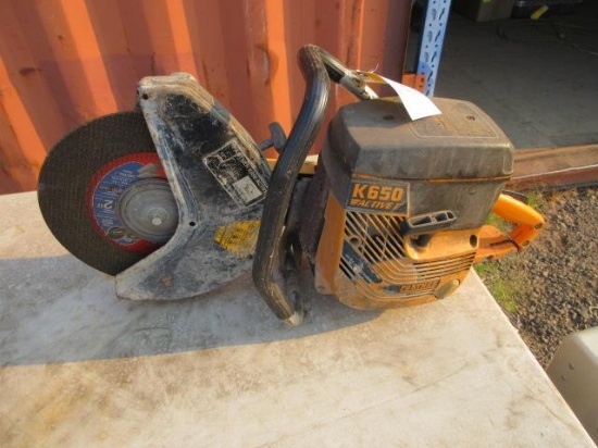 PARTNER K650 ACTIVE II GAS 14'' CONCRETE CUTOFF SAW W/ METAL BLADE