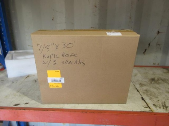 7/8'' X 30' KINETIC ROPE W/ (2) SHACKLES (UNUSED)
