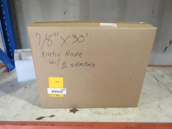 7/8'' X 30' KINETIC ROPE W/ (2) SHACKLES (UNUSED)