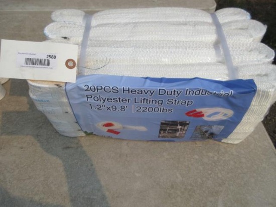 (20) 1.2'' X 9.8' HEAVY DUTY POLYESTER LIFTING STRAPS, 2200LB (UNUSED)