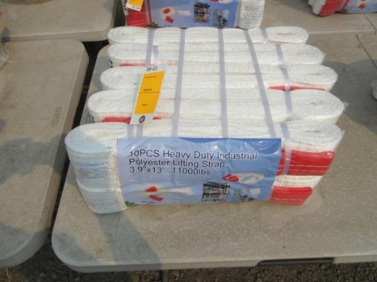 (10) 3.9'' X 13' HEAVY DUTY POLYESTER LIFTING STRAPS, 11000LB (UNUSED)