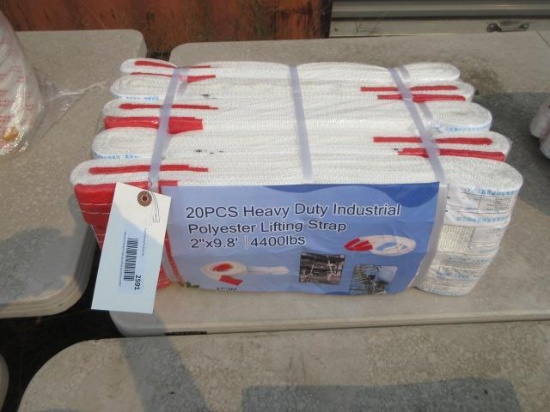 (20) 2'' X 9.8' HEAVY DUTY POLYESTER LIFTING STRAPS, 4400LB (UNUSED)