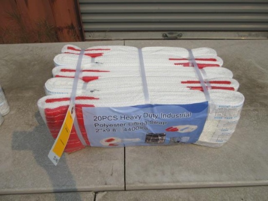 (20) 2'' X 9.8' HEAVY DUTY POLYESTER LIFTING STRAPS, 4400LB (UNUSED)