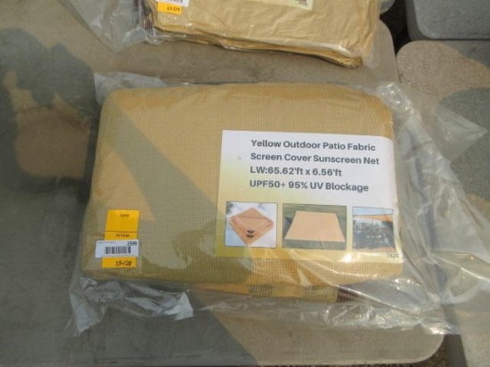 65.62' X 6.56' YELLOW OUTDOOR FABRIC SCREEN COVER (UNUSED)