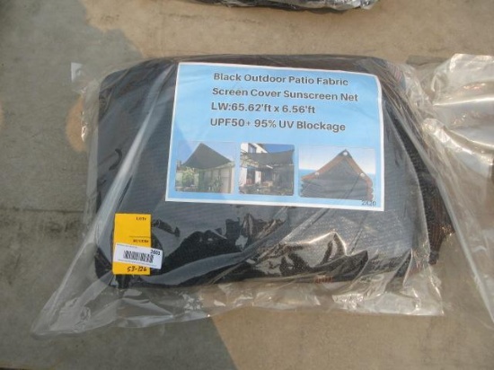 65.62' X 6.56' BLACK OUTDOOR FABRIC SCREEN COVER (UNUSED)